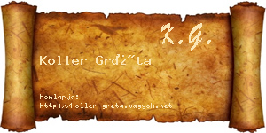 Koller Gréta névjegykártya